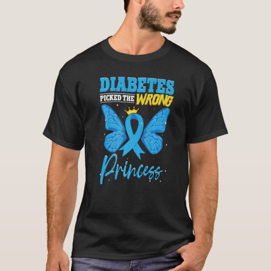 Diabetes Picked The Wrong Princess  T1D Diabetes A Tシャツ (正面)
