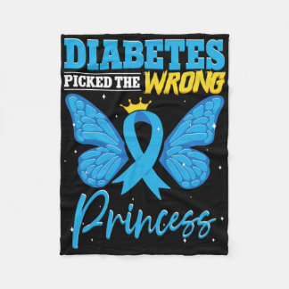 Diabetes Picked The Wrong Princess T1d Diabetes Aw フリースブランケット