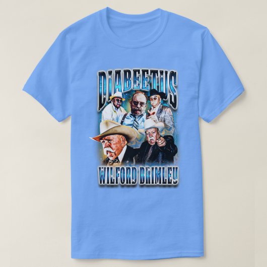 Diabetetus Wilford Brimley 90sブートレグヒップホップ Tシャツ (デザイン正面)