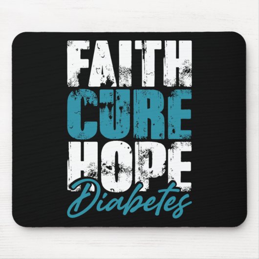 Diabetic Warrior Gift Faith Cure Hope Diabetes Awa マウスパッド (正面)