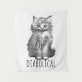 Diabolical Cute Fluffy Kitten タペストリー (正面)