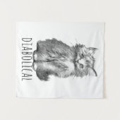 Diabolical Cute Fluffy Kitten タペストリー (正面(横))