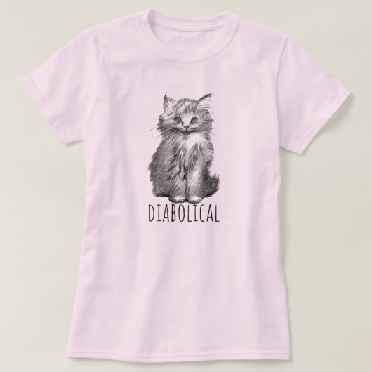 Diabolical Cute Fluffy Kitten Tシャツ (デザイン正面)