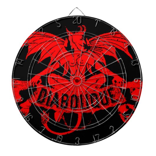 Diaboliqueの赤い悪魔の飛んだ鬼のSatanのゲーム ダーツボード (正面)