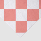 Diagは大きい-白いおよび珊瑚のピンク市松模様にしました 薄葉紙 (詳細)