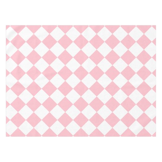 Diagは大きい-白およびピンク市松模様にしました テーブルクロス (正面(横))