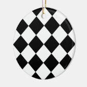 Diagは大きい-白および黒市松模様にしました セラミックオーナメント (左)