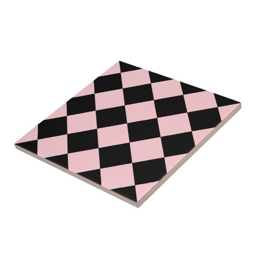 Diagは大きい-黒およびピンク市松模様にしました タイル (側面)
