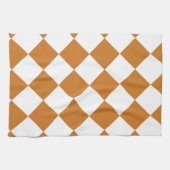 Diagは-白および黄土市松模様になりました キッチンタオル (横)