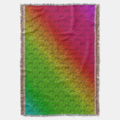 Diagレインボーグラディエント花パターン赤緑 スローブランケット (正面縦)