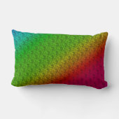 Diagレインボーグラディエント花パターン赤緑 ランバークッション (裏面)