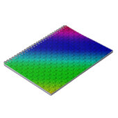 Diagレインボーグラディエント花パターン青グリーン ノートブック (左側)