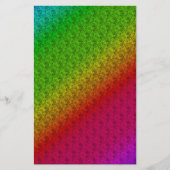 Diag Rainbow Gradient Floral Pattern Red Green チラシ (正面)