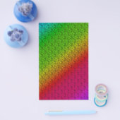 Diag Rainbow Gradient Floral Pattern Red Green チラシ (シングル)