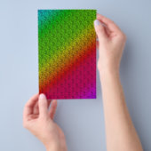 Diag Rainbow Gradient Floral Pattern Red Green チラシ (ハンドル)