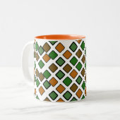 DIAG SQUARESオレンジ ツートーンマグカップ (正面左)