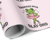 Diagnosed Slay-DHD Frog Ballerina ADHD ラッピングペーパー (ロールコーナー)