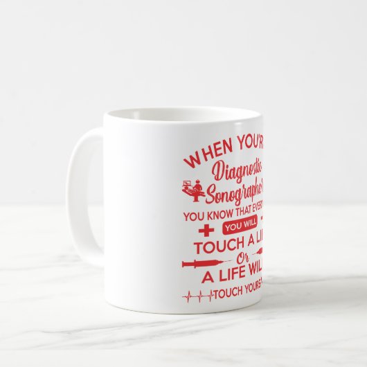 Diagnostic SonographerTouchLife Gift コーヒーマグカップ (正面左)