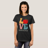 Diagnostician Love Apple Groovyレトロかわいい戻る Tシャツ (正面フル)