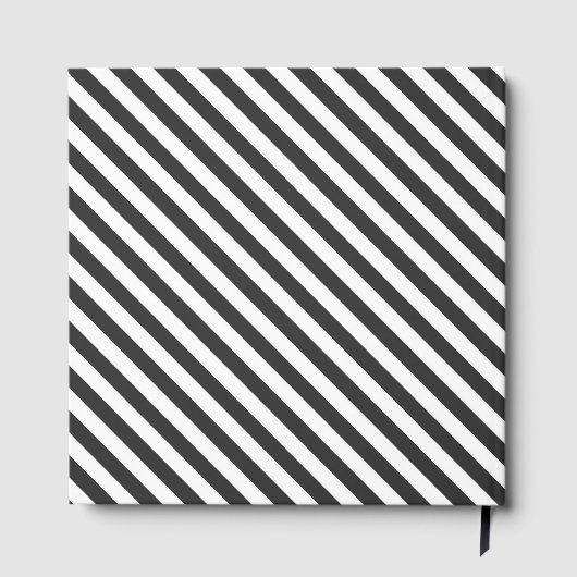 Diagonal black and white stripes  pattern ゲストブック (裏面)