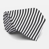 Diagonal black and white stripes  pattern ネクタイ (ロール)