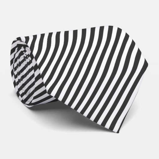 Diagonal black and white stripes  pattern ネクタイ (ロール)