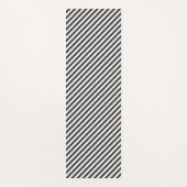 Diagonal black and white stripes  pattern ヨガマット (正面)