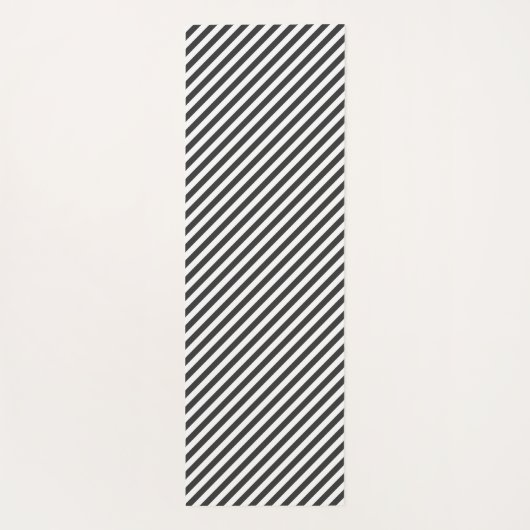 Diagonal black and white stripes  pattern ヨガマット (裏面)