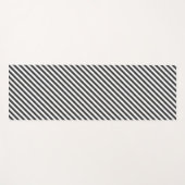 Diagonal black and white stripes  pattern ヨガマット (正面(横))