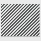 Diagonal black and white stripes  pattern ラッピングペーパー (フラット)