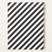 Diagonal black and white stripes  pattern planner プランナー手帳 (裏面)