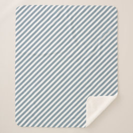 Diagonal blue and white stripes pattern シェルパブランケット
