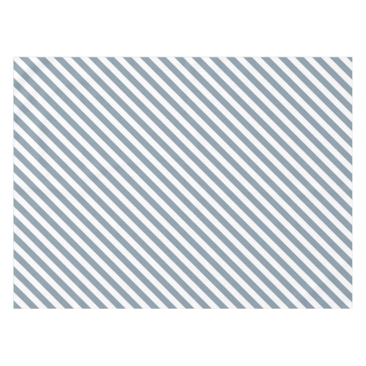 Diagonal blue and white stripes pattern テーブルクロス (正面(横))