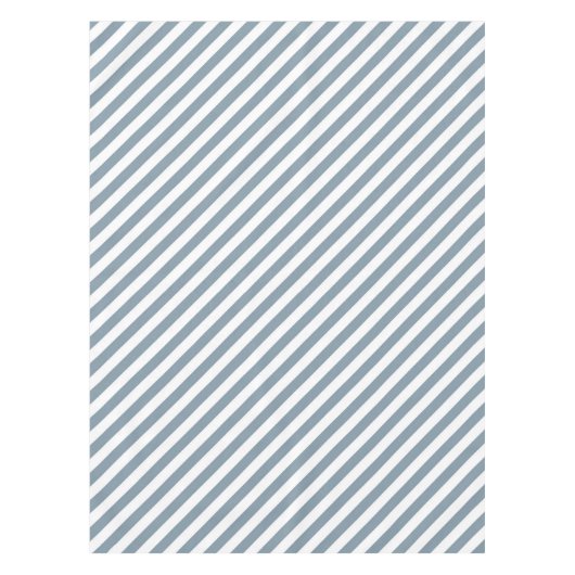 Diagonal blue and white stripes pattern テーブルクロス (正面)