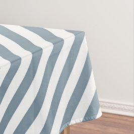 Diagonal blue and white stripes pattern テーブルクロス