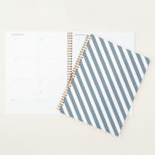 Diagonal blue and white stripes pattern プランナー手帳 (ディスプレー)