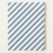 Diagonal blue and white stripes pattern プランナー手帳 (裏面)