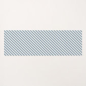 Diagonal blue and white stripes pattern ヨガマット (裏面(横))