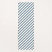 Diagonal blue and white stripes pattern ヨガマット (正面)
