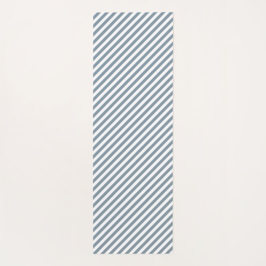 Diagonal blue and white stripes pattern ヨガマット (裏面)