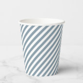 Diagonal blue and white stripes pattern 紙コップ (裏面)
