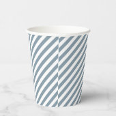 Diagonal blue and white stripes pattern 紙コップ (右)