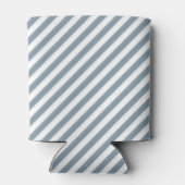 Diagonal blue and white stripes pattern 缶クーラー (裏面)