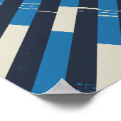 Diagonal Blue Striped with Grunge Texture ポスター (角)