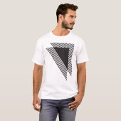 Diagonal Geometric Stripes in Black Tシャツ (正面フル)