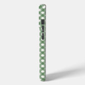 Diagonal Gingham Pattern in Green with Initials Case-Mate iPhoneケース (裏面 / 左)