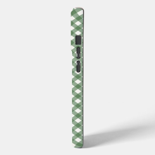 Diagonal Gingham Pattern in Green with Initials Case-Mate iPhoneケース (裏面 / 左)