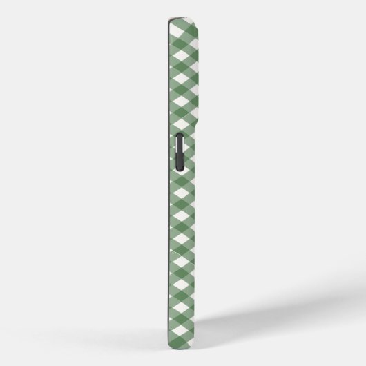 Diagonal Gingham Pattern in Green with Initials Case-Mate iPhoneケース (裏面 / 右)