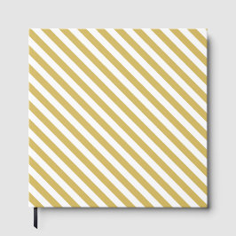 Diagonal golden yellow and white stripes pattern ゲストブック