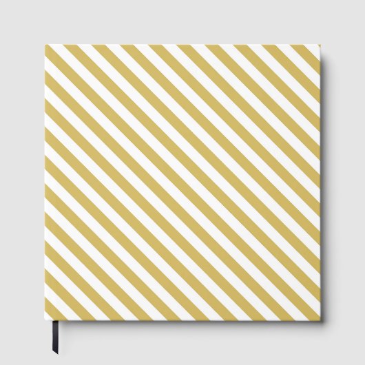 Diagonal golden yellow and white stripes pattern ゲストブック (正面)